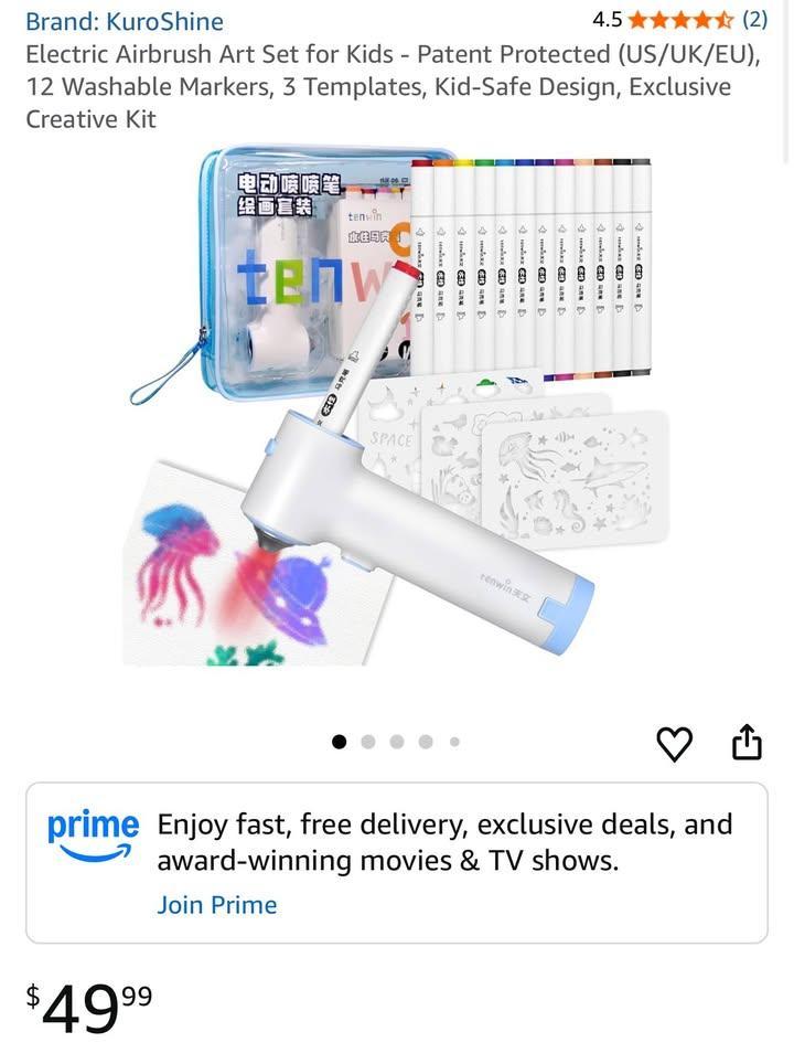 Electric Airbrush Art Set for Kids (12)