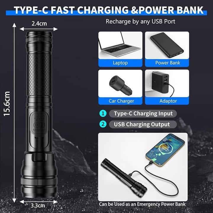 ASORT 高亮度可充電手電筒 (5)