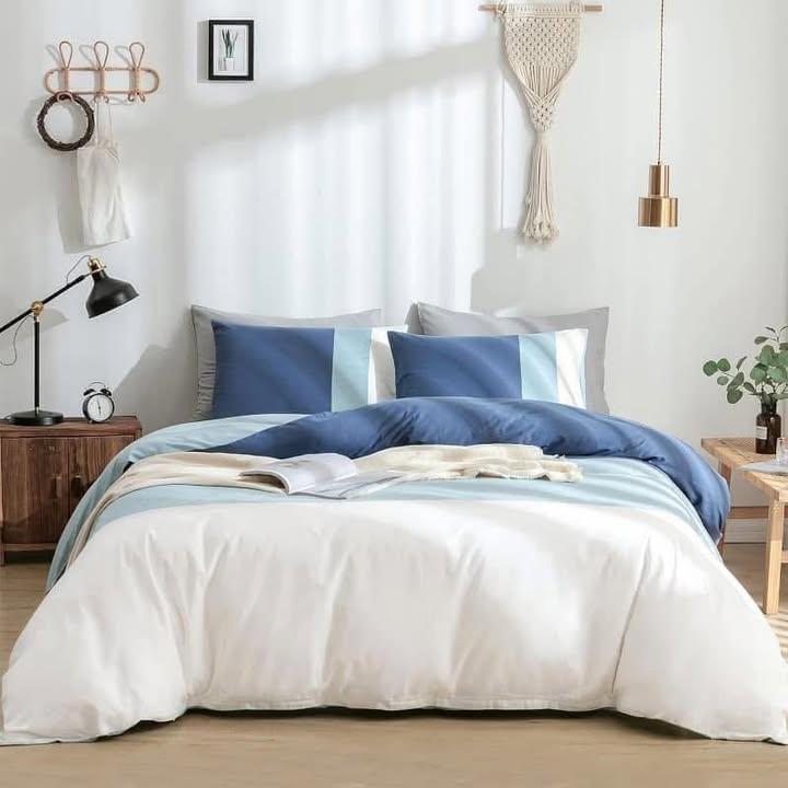 純棉拼接現代床上被套3件套 King Size (4)