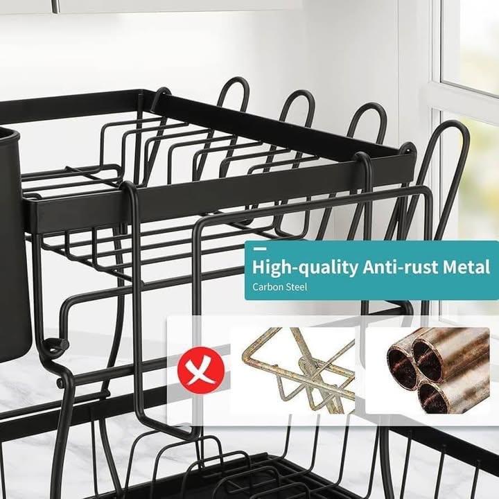 lKZAI ONE 加大號超平穩不鏽鋼雙層瀝水碗架 (4)