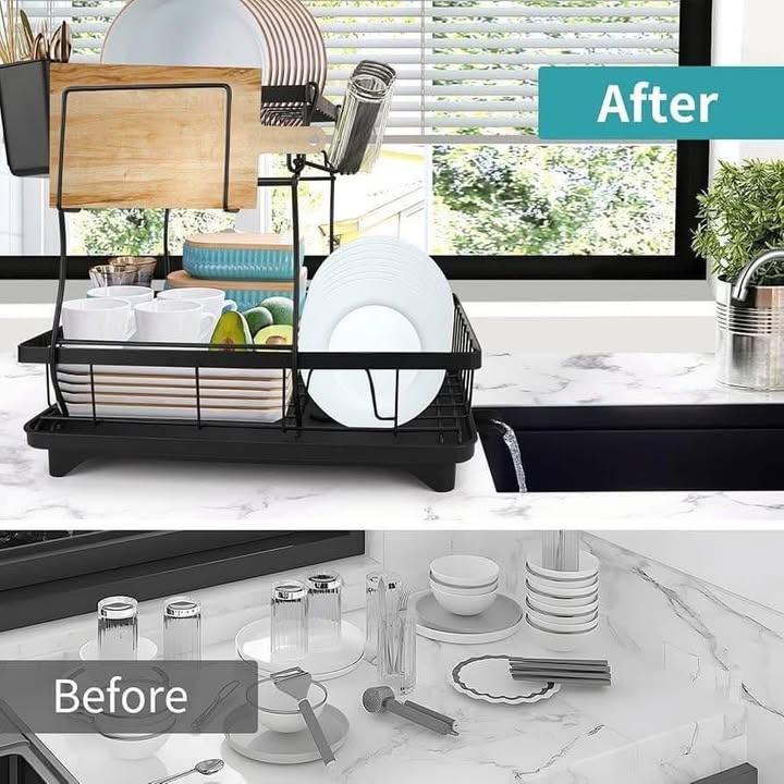 lKZAI ONE 加大號超平穩不鏽鋼雙層瀝水碗架 (3)